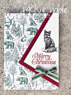 Foxy Toile Christmas Card